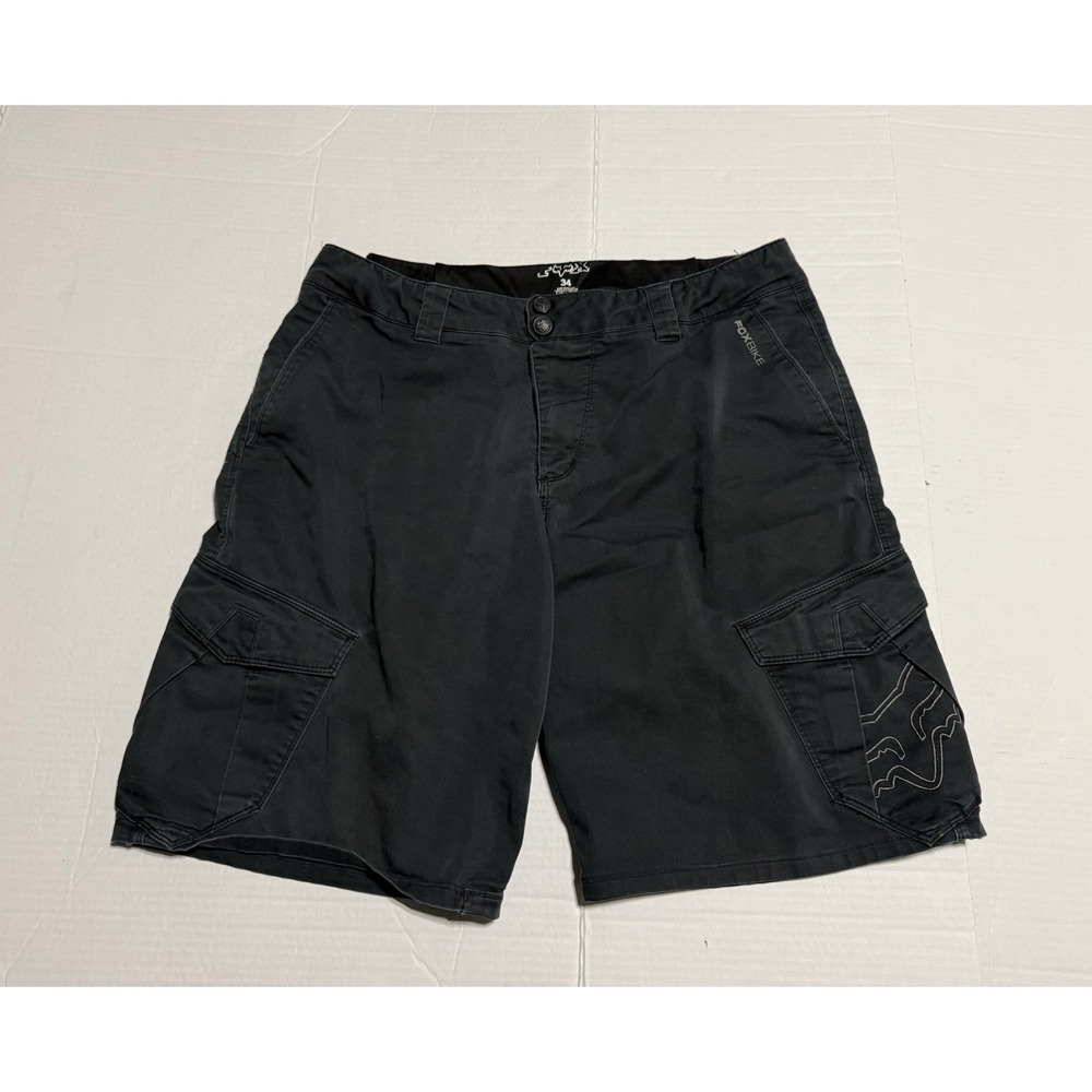Fox‎ Racing FoxBike MTB Cargo Shorts Mens 34 Y2K Black 2000s Mountain Bike